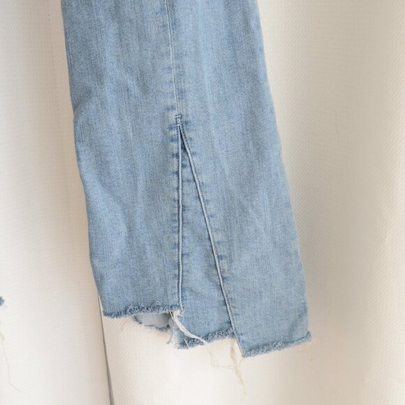 Frame Le Crop Mini Boot Flare Raw Hem Light Wash Jeans Sz 26 - Picture 9 of 11